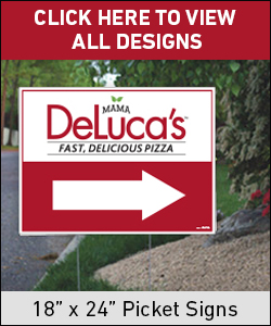 Mama DeLuca's Pizza 18" x 24" Picket Signs