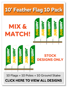 10' Feather Flag 10 Pack