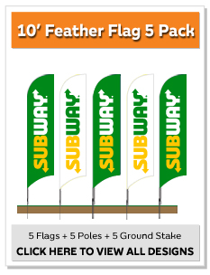 10' Feather Flag 5 Pack Kit