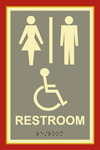 Tuscany II Unisex Bathroom Restroom Sign with Braille
