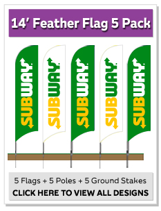 14' Feather Flag 5 Pack